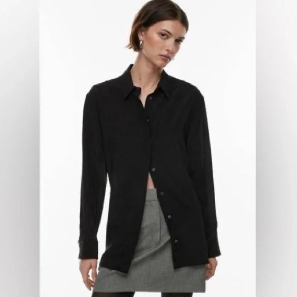Babaton Vineet Faux Suede Button Down